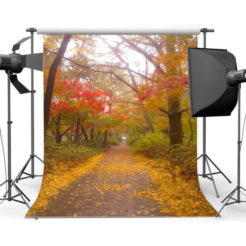 Photography Backdrop Rural Forest Trees Golden Leaves Nature Autumn Backdrops Lover Wedding Background Photo Studio Prop