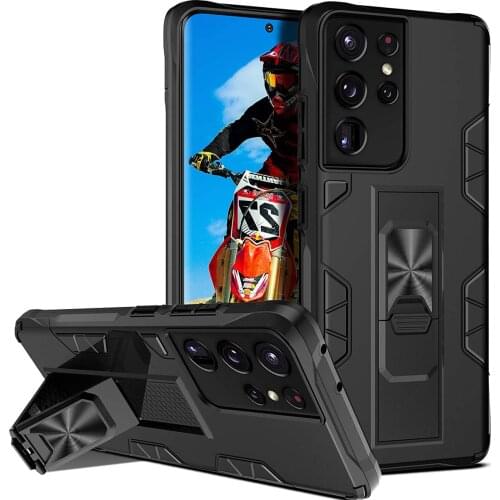 Magnetic Car Mount Case for Samsung Galaxy S21 Ultra S21 Plus 5G Note 20 Ultra Case Military Protective Kickstand Phone Covers