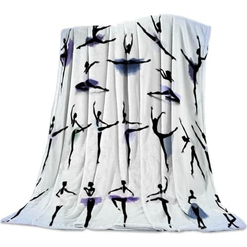 Soft Warm Coral Fleece Blanket Dance Ballet Lady Black Shadow Winter Sheet Bedspread Sofa Throw Mechanical Wash Flannel Blankets