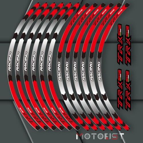 A set of 12pcs high quality motorcycle wheel decals waterproof Reflective stickers rim stripes For Benelli TRK 502