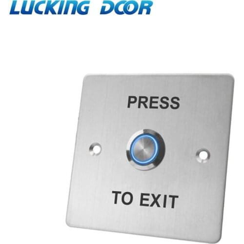 NC NO COM LED stainless steel Backlight Exit Button Door access control system kit For Door Lock Access Control System