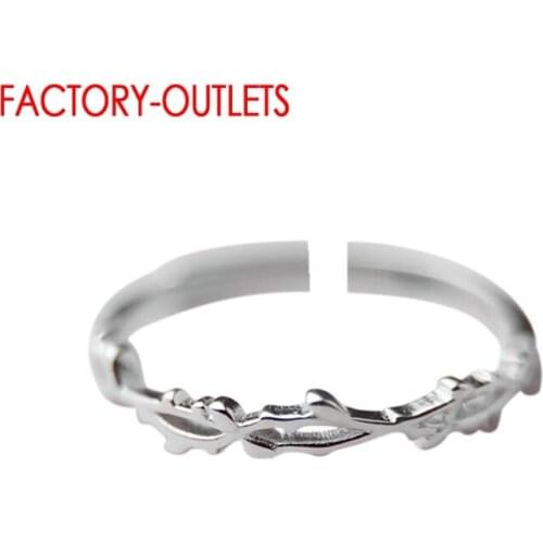 Authentic 925 Sterling Silver Tree Branches Finger Rings For Women Adjustable Open Ring Free Size Korean Style Fine Jewelry