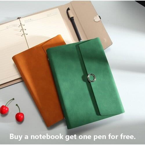 Creative Stationery Leather Notebook Journal Business Fold Notepad Loose Leaf Binder A5 B5 Paper Planner Agenda Diary Notebooks