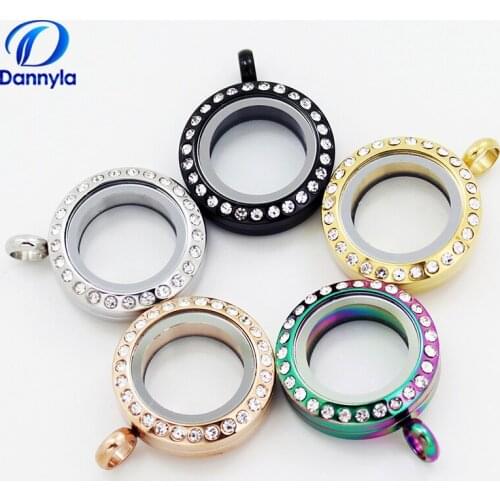 Twist Crystal 316 Stainless Steel 20mm Floating Locket Pendant Fit Floating Charms Jewelry LSSS03-20MM