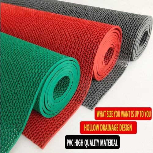 Anti-Slip Mat S Type Hollow Waterproof Floor Mat Kitchen Bathroom Toilet Swimming Pool Floor Mat PVC Plastic Carpet