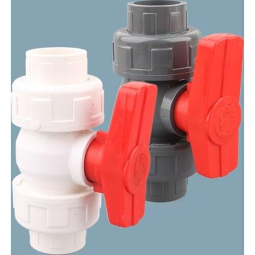 ID 20~50mm Pipe PVC Ball Valve Connector Water Pipe Fittings Agriculture Garden Irrigation Aquarium Adapter