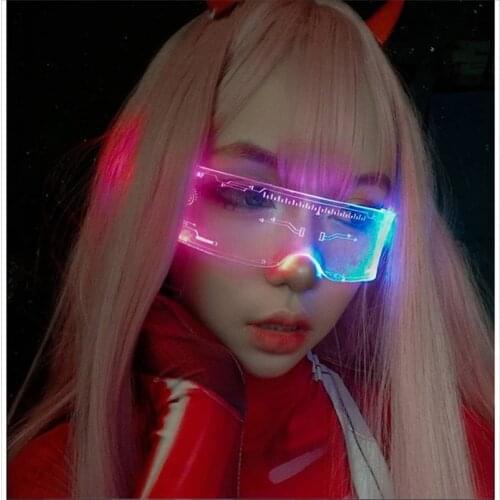 Punk Led INS Net Red Man Women Bar Sunglasses Fashion Party Light Up Glasses Shades UV400 Punk Goggles