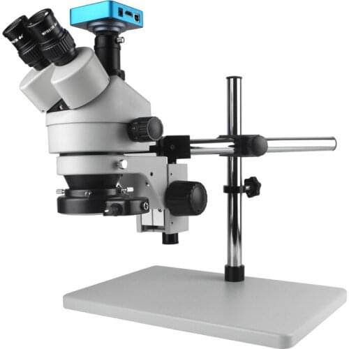 Trinocular Stereo Zoom Microscope With Auxiliary Objective 38MP HDMI Video Camera microscopio Lens Phone PCB SolderingTool