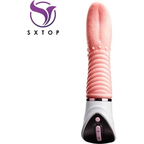 G-spot Heating Tongue Vibrator Clitoral Stimulator Rechargeable Female Masturbator Silicone Nipple Massager Sex Toys for Woman