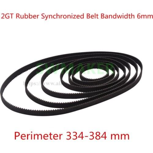 10pcs Cycle 334-384mm GT2 Closed-loop Synchronization Belt Rubber 2GT 6mm 3D Printer Parts Synchronization Belt Parts
