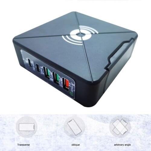 Multi-Port Mobile Phone Charger 75W QC3.0 PD Laptop Tablet Fast Power Adapter Dock for iPhone Xiao-mi Hua-wei EU/US Plug