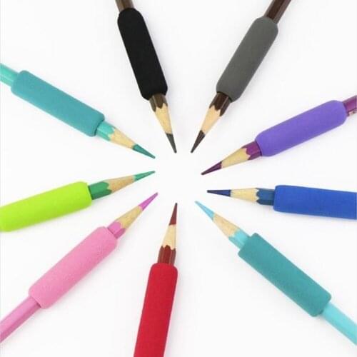 10Pcs Classics Soft Foam Pencil Grips Pencil Cover Writing Aid Pencil Holder Pencil Gripper for Kids Students 1.5-inch