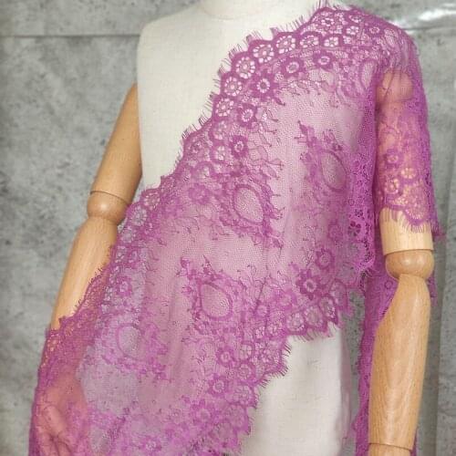 3Meter/Lot Color Eyelashes Lace Trim Fabric Flower DIY Crafts Wedding Dress Clothing Lace Material Handmade 25cm Wide