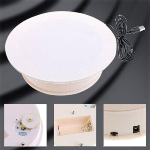 360 Degree Automatic Electric Rotating Turntable Jewelry Organizer Rotating Display Stand for Photography Jewelry Watch Display