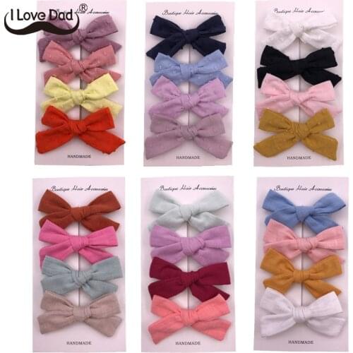 4 Pcs/Set Cute Baby Girl Hair Clips Flower Printed Bows Kids Children Hairpins Headwear Baby Girls Hair Accessories