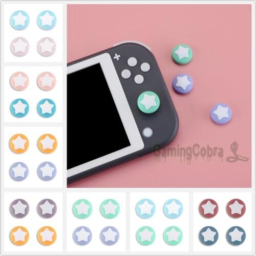 4 Pcs Star Design Cute Thumb Grip Caps Joystick Silicone Analog Cover for NS Switch Joy-Con Controller & NS Switch Lite