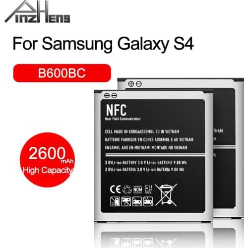 PINZHENG 100% New 2600mAh B600BE Mobile Phone Battery For Samsung Galaxy S4 I9500 I9502 I9505 I9508 Replacement Bateria