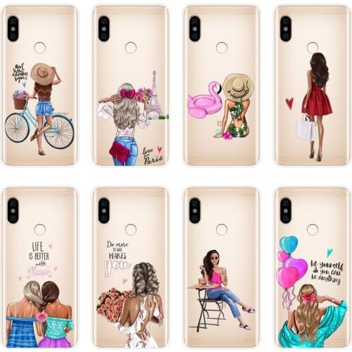 Phone Case For Pocophone F1 Xiaomi Redmi S2 6A 5 Plus 4A Redmi Note 4 4X 5 5A 6 Pro Prime Soft Silicone Black Girl Back Cover