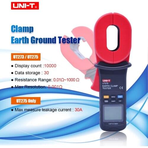 UNI-T Digital Clamp Earth Ground resistance tester 1000ohm earth grounding tester tools Data Hold/LCD Backlight UT273/UT275