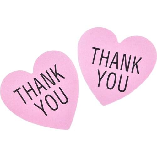 Dia 3.8cm 1sheet/12pcs Sticker Labels Pink Heart-shaped For Thank You Packaging Sealed Sticker Stickers For Wedding