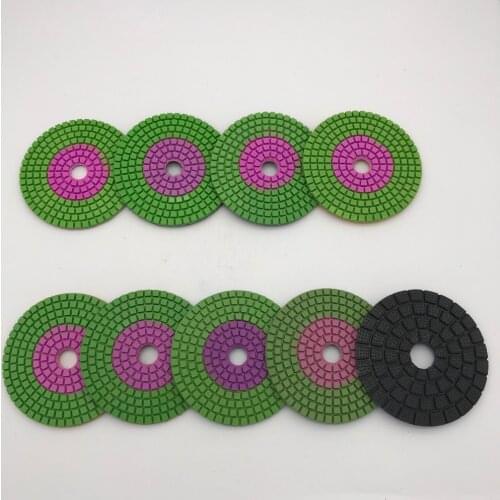 Diamond Wet Polishing Pad 4 inch 100 mm Granite Polish Pads Circle Polishing Wheel Sanding Disc Abrasive Pad 9 Pieces/lot