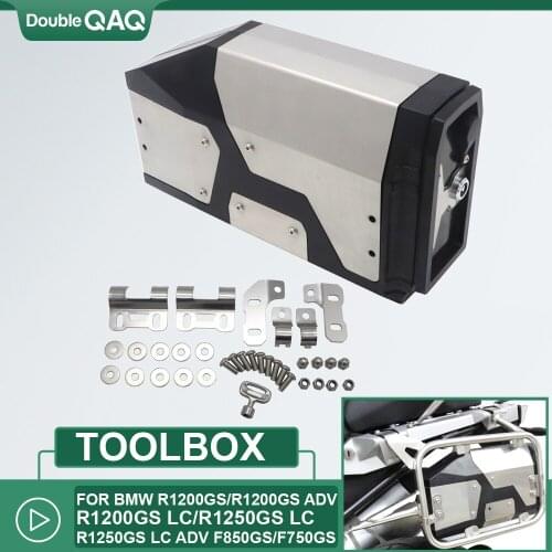 For BMW R1200GS ADV GSA R1250GS LC Adventure 2004-2018 ABS Alloy Toolbox Box Toolbox 4.2 Liters Left Side Bracket 2013 2015