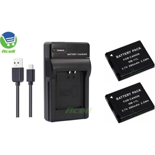 NB-11L Battery + USB Charger for Canon PowerShot A4000 A3500 A3400 A2400 IS IXUS 245 240 127 125 HS IXUS 175 170 165 160 Camera