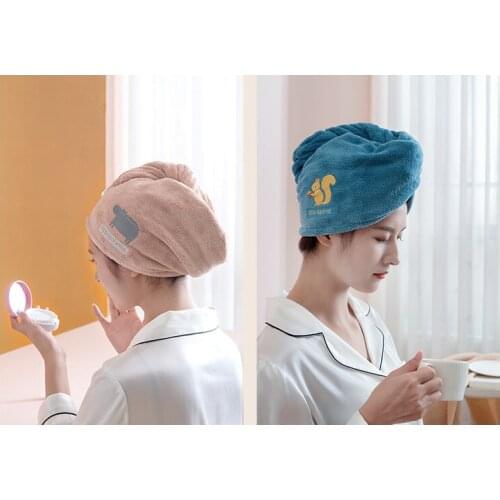 Coral velvet dry hair cap thickened double adult quick dry cap super absorbent quick dry towel shower cap bag headscarfwholesale
