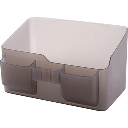 Nordic Bathroom Cosmetic Storage Box New Translucent Dressing Table Makeup Brush Holder Desktop Storage Box Desk Finishing Box
