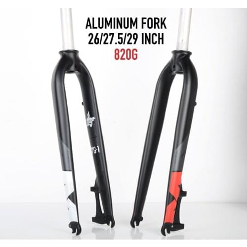 820g Lightweight MTB Bicycle Mountain Bike Rigid Fork Aluminum Alloy Hard Fork 26 27.5 29 Inch Quick Release Parts