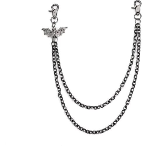 Mens Motorcycle Jean Biker Wallet Belt Chains Charm Three Layers Hip-pop Metal Keychain Pant Chain Fashion Men Jewelry DR102