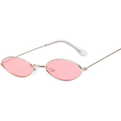 Small Frame Black Shades Round Sunglasses Women Oval Brand Designer Vintage Fashion Pink Sun Glasses Female Oculos De Sol