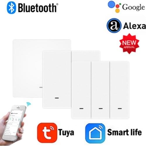 Tuya Bluetooth-compatible Wireless Scene Switch 1 2 3 Gangs Wall Stickers Smart Home Device Push Button Click Off Smartthings