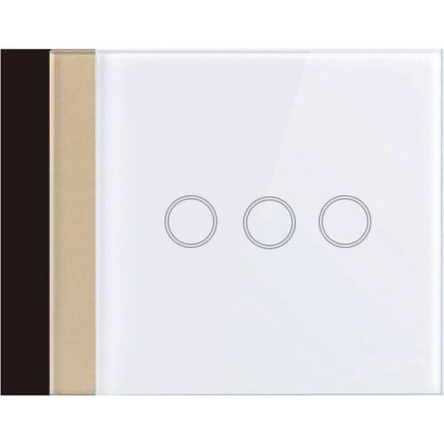 Luxury Wall Touch Sensor Switch,EU Standard Light Switch,Crystal Glass switch power,1Gang 1Way Switch