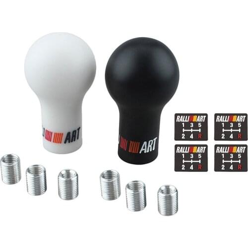 YOMI Universal 5/6 Speed Auto Gear Shift Knob Black/White Car Manual Transmission (MT) for Mitsubishi