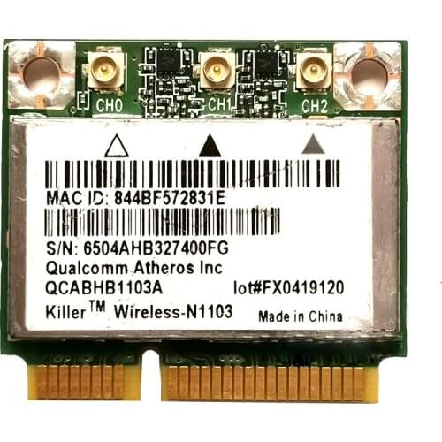 Killer wireless-N1103 Big foot Networks N1103 Qualcomm Atheros lnc QCABHB1103A 450M dual band 2.4G 5G MINI PCIE wireless card