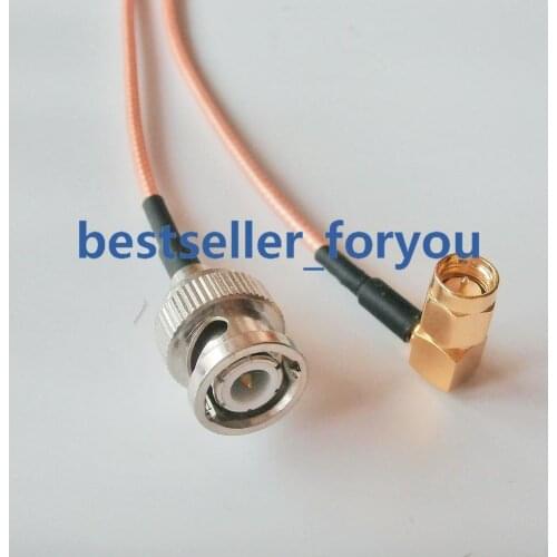 SMA male right angle to BNC Connector male RF cable assembly RG316 75cm