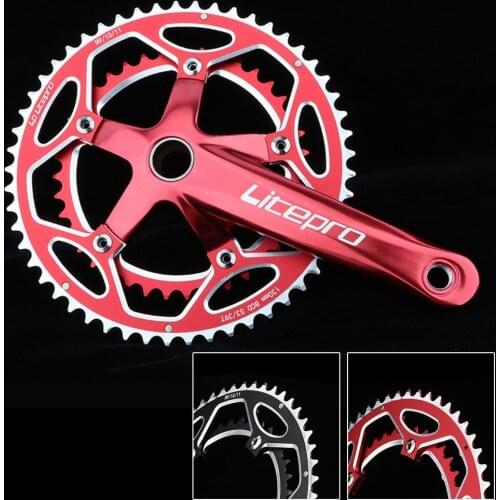 1PC Litepro Road Bike Double Disc Gear Double Disc 53t-39t Folding Bike Chain Wheel Aluminum Alloy 53-59 Teeth Cycling Accessory