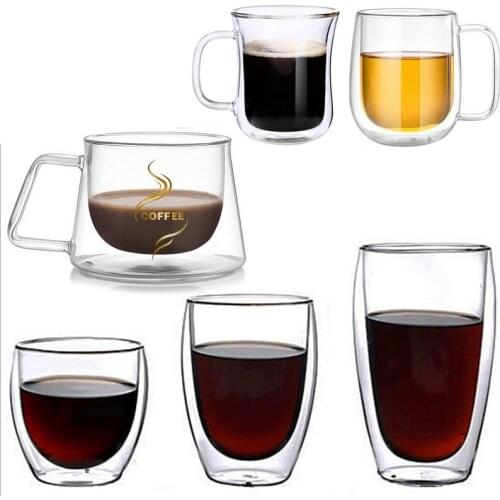 1pc Urijk Coffee Mug Double Wall Glass Thermal Insulated Tea Mug Cup With Handle For Hot Cold Beverage Heat Insulation Office
