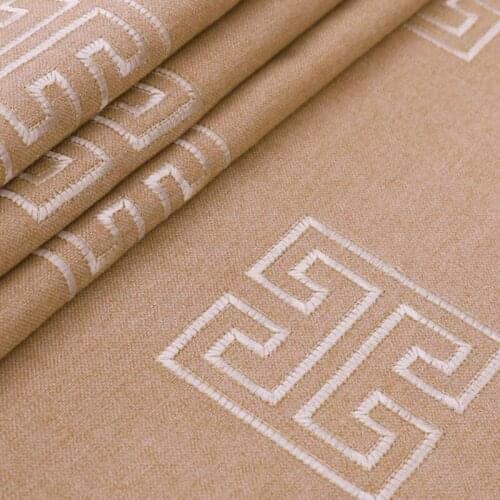 150cm*100cm Embroidered linen cloth mahogany sofa cushion pillow with the word fret cloth fabric linen