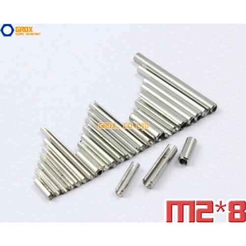 300 Pieces M2 x 8mm 304 Stainless Steel Slotted Spring Tension Pin Sellock Roll Pin