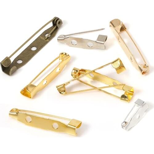 50pcs/lot 20/25/30mm Brooch Pin Blank Base Iron Vintage Brooch Settings DIY Accessories for Wholesale Craft Jewelry Making