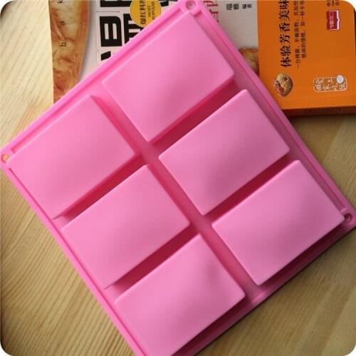 6 cavities 8*5.5*2.5cm square Silicone Baking Mold Cake Pan Molds Handmade Biscuit Mold Soap mold mould lin2563