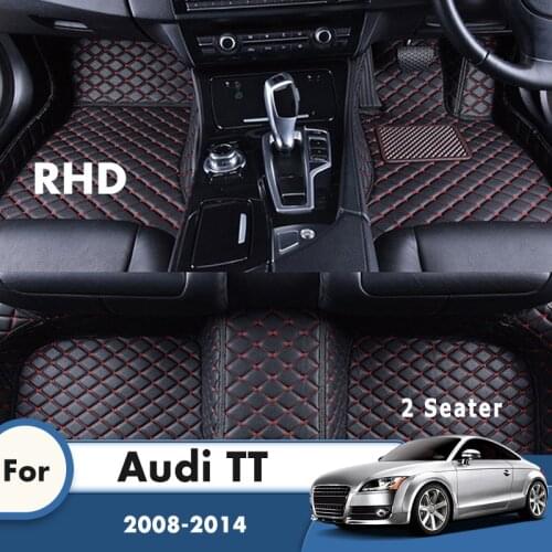RHD Custom Car Floor Mats For Audi TT 2014 2013 2012 2011 2010 2009 2008 2 Seater Auto Interiors Accessories Foot Pads Pedal Rug