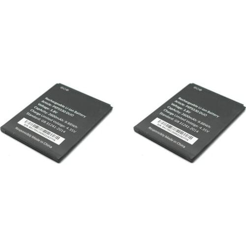 Ciszean 2pcs/lot Replacement Battery For Prestigio PSP 5530 DUO PSP5530 DUO 2600mAh Mobile Phone Batteria Batterij Batteries