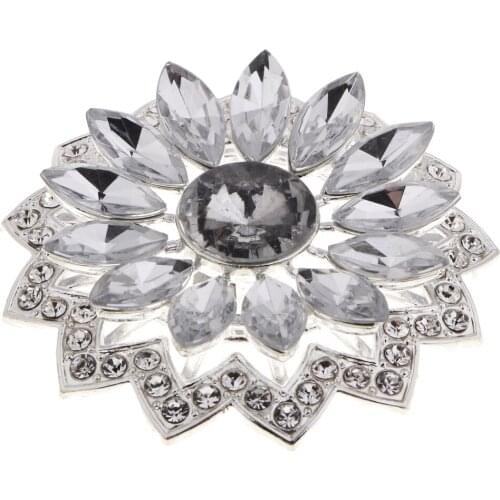 Blesiya 58cm Flower Alloy Rhinestone Shank Button Decorative Button Sewing