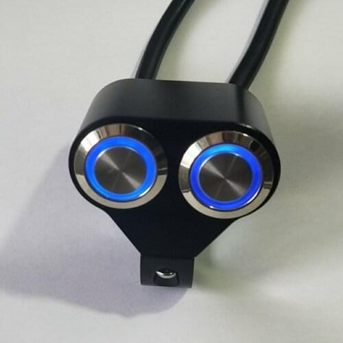 Dual 22mm Motorcycle Handlebar Headlight Spot Light On Off Switch Waterproof