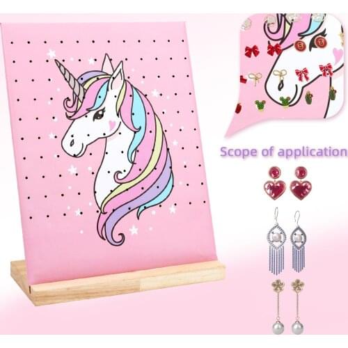 Earring Storage Board Removable Design Unicorn Pattern Home Store Storage Display Board 60 Opslag Capaciteit
