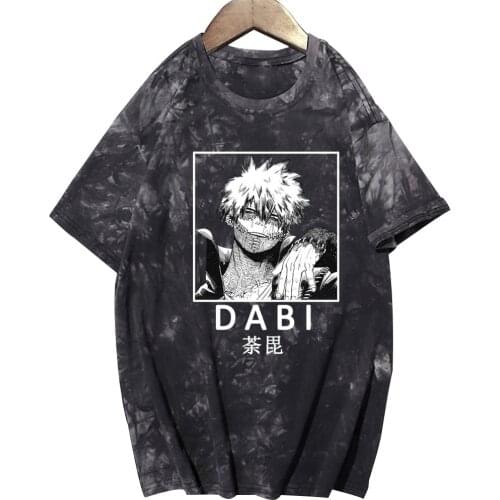 Anime My Hero Academia Dabi Printed T-shirt Harajuku Style Top Loose Unisex Casual Tee Shirts