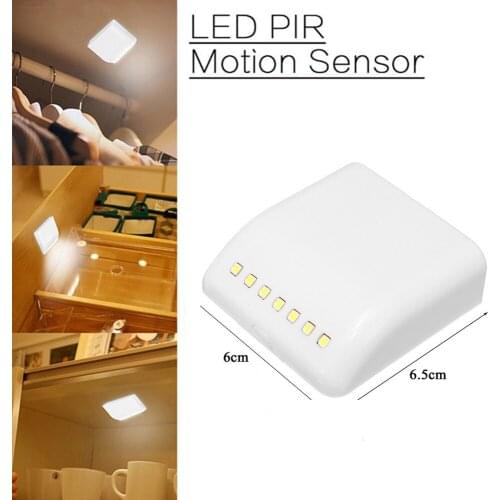 Induction Night Light Smart PIR Motion Sensor 7 LED Night Lamp Battery Powered Cabinet Hinge Light for Cupboard Kitchen Drawer